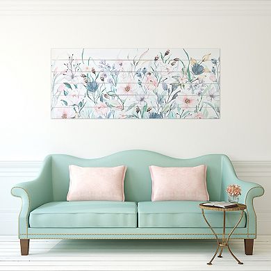 Gallery 57 Pink Garden Planked Wood Wall Art