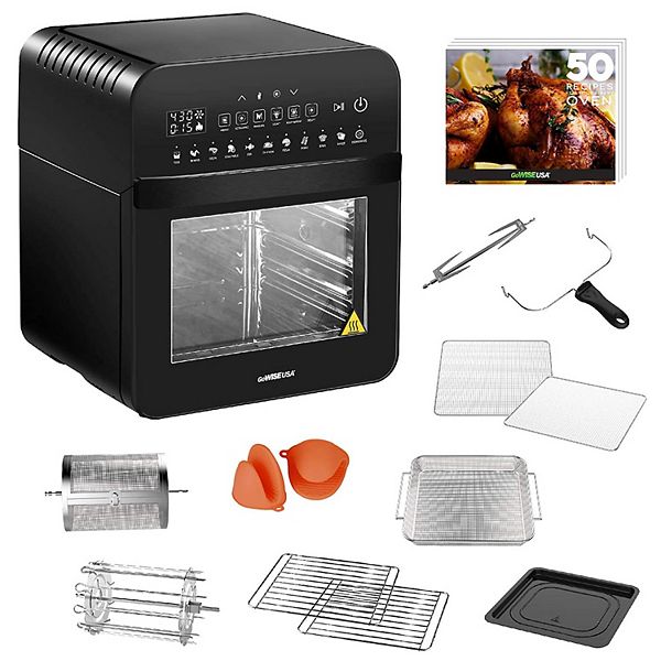 GoWISE USA 12.7 qt. Electric Air Fryer Oven / Rotisserie with Accessories Black