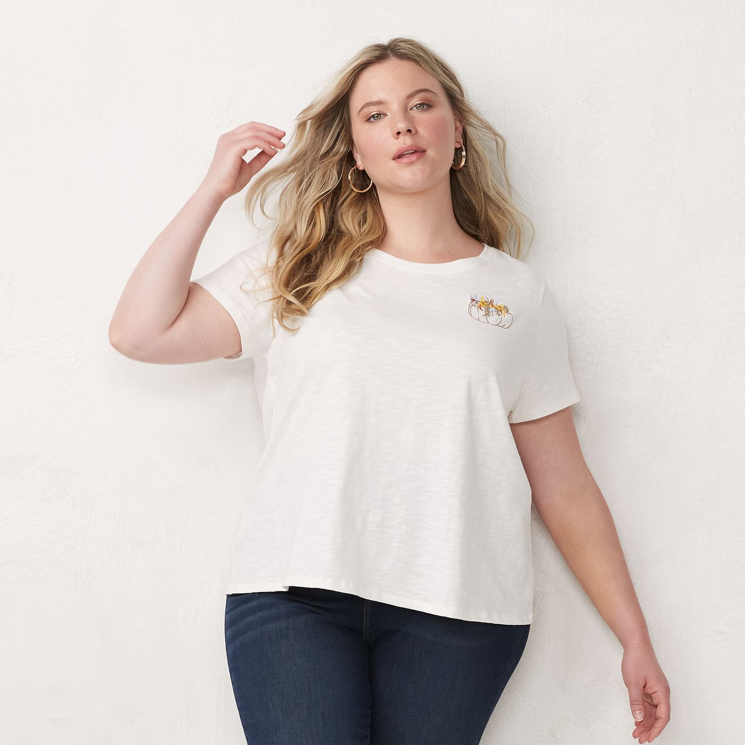 Image for LC Lauren Conrad Plus Size Organic Graphic Tee at Kohl's.