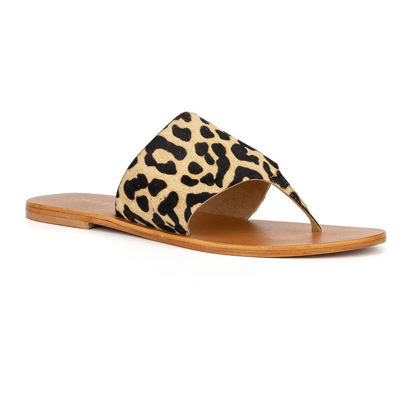 FEI1058-LEOPARD Torgeis Inara Womens Leather Thong Sandals, Size:  sku FEI1058-LEOPARD