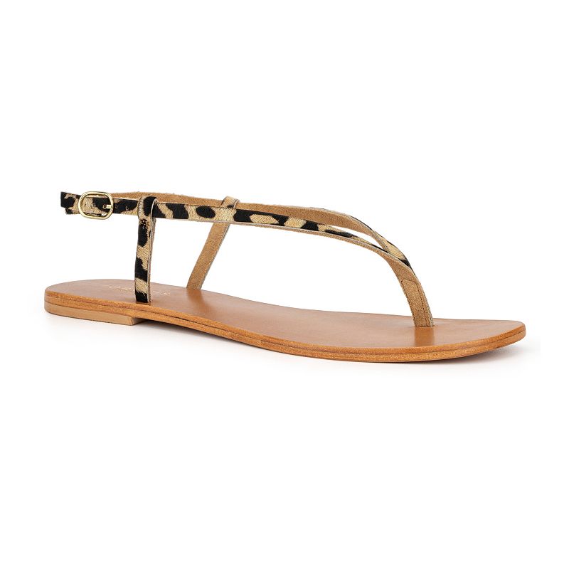 Torgeis Diana Women's Leather Thong Sandals, Size: 6, Leopard