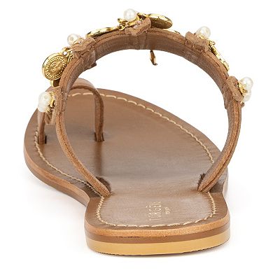 Torgeis Eden Women's Leather Coin Charm Sandals