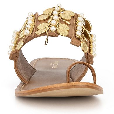 Torgeis Eden Women's Leather Coin Charm Sandals