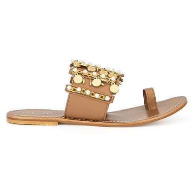 Torgeis Eden Women's Leather Coin Charm Sandals