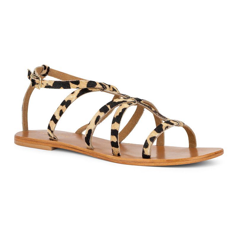 FEI1075-LEOPARD Torgeis Syrene Womens Leather Gladiator Sandals, S sku FEI1075-LEOPARD