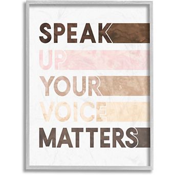 Stupell Home Decor Your Voice Matters Inspirational Canvas Wall Art