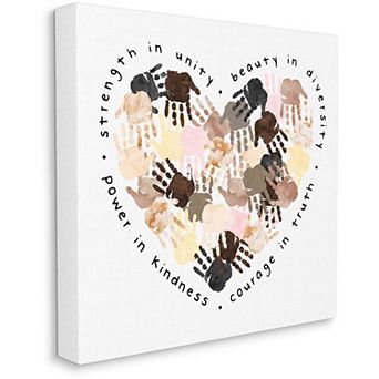 Stupell Home Decor Powerful Strength In Unity Heart Canvas Wall Art