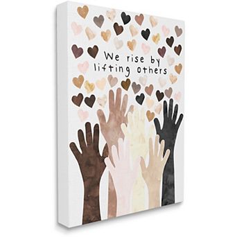 Stupell Home Decor We Rise by Lifting Others Hearts Canvas Wall Art