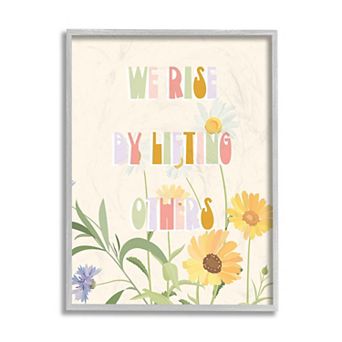 Stupell Home Decor Floral We Rise by Lifting Others Canvas Wall Art