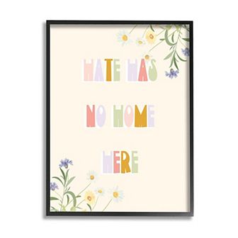 Stupell Home Decor Hate Has No Home Here Framed Wall Art