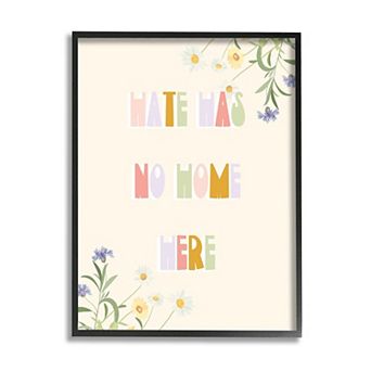 Stupell Home Decor Hate Has No Home Here Framed Wall Art