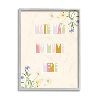 Stupell Home Decor Hate Has No Home Here Canvas Wall Art