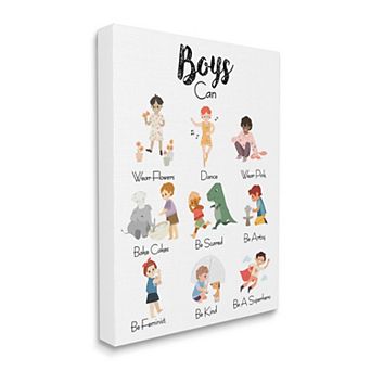 Stupell Home Decor Boys Activities Canvas Wall Art