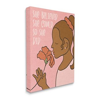 Stupell Home Decor So She Did Canvas Wall Art