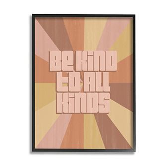 Stupell Home Decor Be Kind to All Neutral Tone Rainbow Canvas Wall Art