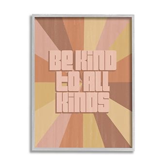 Stupell Home Decor Be Kind to All Stripes Canvas Wall Art