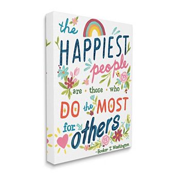 Stupell Home Decor Happy People Do Most for Others Canvas Wall Art