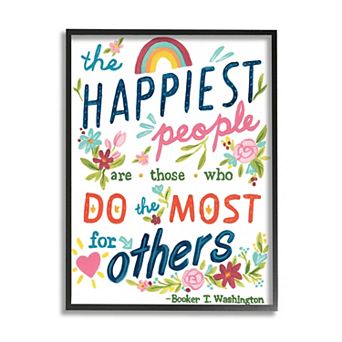 Stupell Home Decor Happy People Do Most for Others Florals Canvas Wall Art