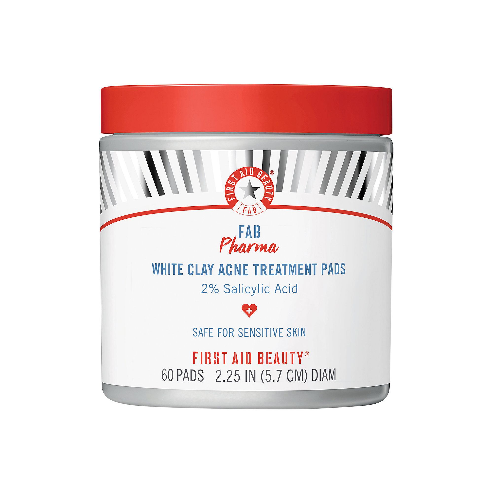 First Aid Beauty FAB Pharma White Clay Acne Treatment Pads 2% Salicylic Aci