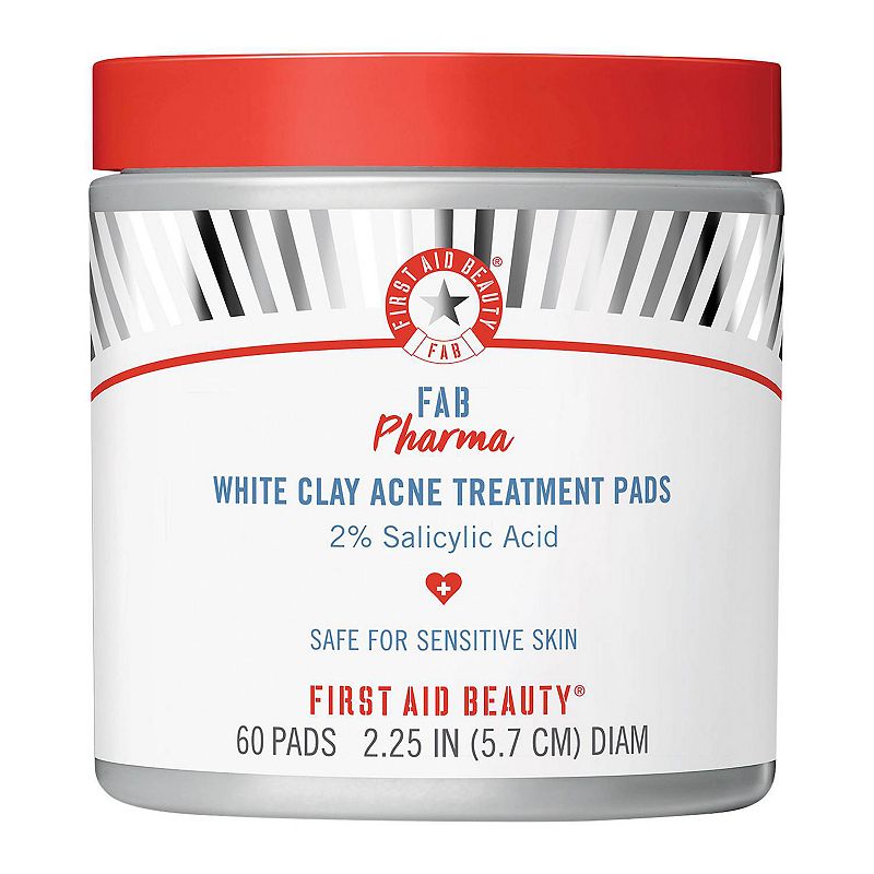 FAB Pharma White Clay Acne Treatment Pads 2% Salicylic Acid, Size: 60 CT, M
