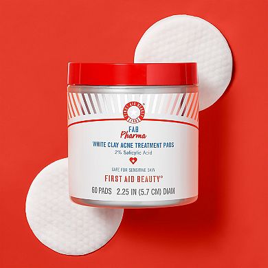 FAB Pharma White Clay Acne Treatment Pads 2% Salicylic Acid