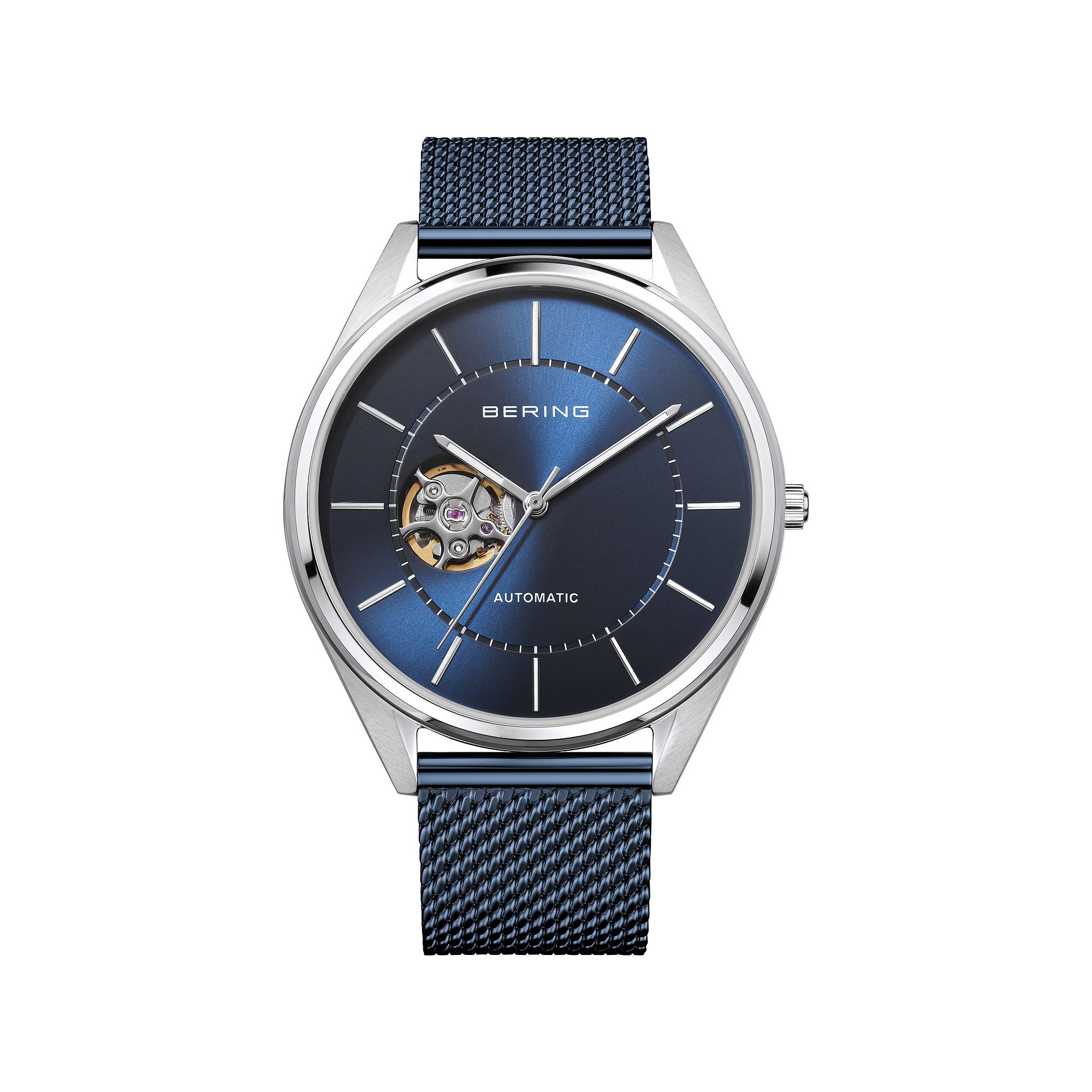 BERING Mens Automatic Titanium Mesh Strap Watch - 16743-377, Size: Large, 