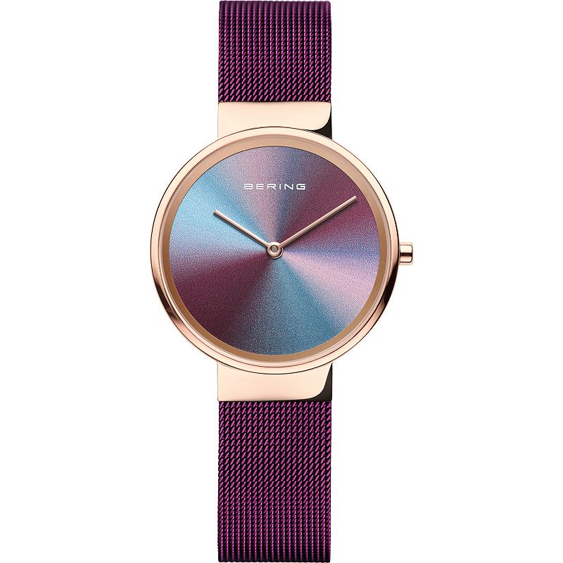 BERING Anniversary Collection Womens Purple Mesh Strap Watch - 10X31-ANN3,