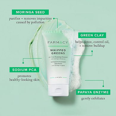 Whipped Greens Oil-Free Foaming Cleanser with Moringa and Papaya