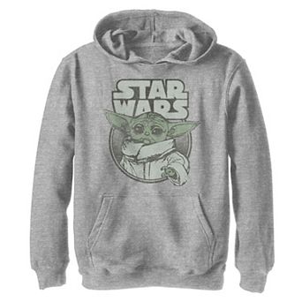 Boys 4-20 Star Wars The Mandalorian The Child aka Baby Yoda Faded Circle Portrait Graphic Hoodie