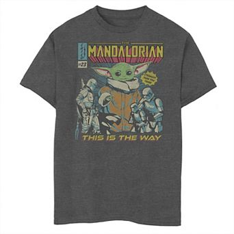 Boys 8-20 Star Wars: The Mandalorian Group Shot Comic Cover Doodle Graphic Tee