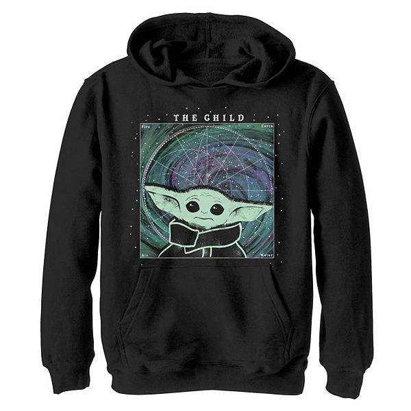 Boys 8 20 Star Wars The Mandalorian The Child aka Baby Yoda In Space Portrait Graphic Hoodie