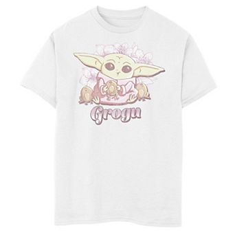 Boys 6-20 Star Wars: The Mandalorian Grogu Floral Portrait Graphic Tee