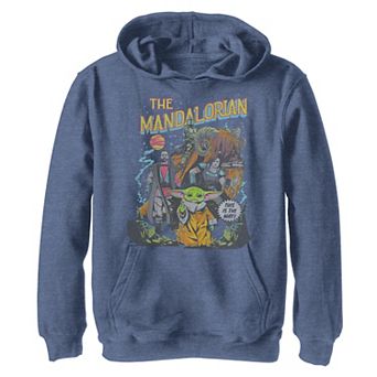 Boys 8-20 Star Wars: The Mandalorian Group Shot Transparent Comic Graphic Hoodie