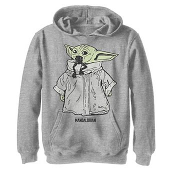 Boys 8-20 Star Wars: The Mandalorian The Child aka Baby Yoda Frog Dinner Transparent Graphic Hoodie
