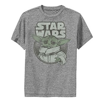 Boys 8-20 Star Wars The Mandalorian The Child aka Baby Yoda Faded Circle Portrait Performance Graphic Tee