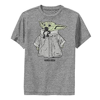 Boys 8-20 Star Wars: The Mandalorian The Child aka Baby Yoda Frog Dinner Transparent Performance Graphic Tee