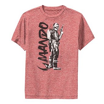 Boys 8-20 Star Wars: The Mandalorian Splatter Portrait Performance Graphic Tee