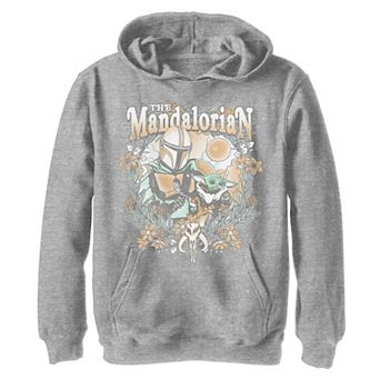 Boys 8-20 Star Wars: The Mandalorian & The Child aka Baby Yoda Floral Portrait Graphic Hoodie