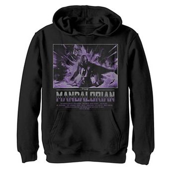 Boys 4-20 Star Wars: The Mandalorian Group Shot Purple Boxed Graphic Hoodie