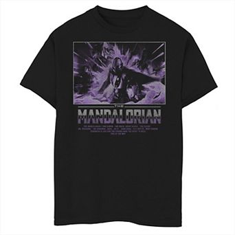 Boys 8-20 Star Wars: The Mandalorian Group Shot Purple Boxed Graphic Tee