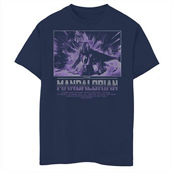 Boys 8-20 Star Wars: The Mandalorian Group Shot Purple Boxed Graphic Tee