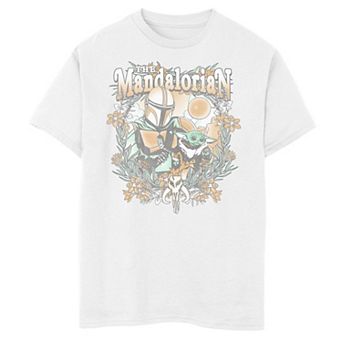 Boys 6-20 Star Wars: The Mandalorian & The Child aka Baby Yoda Floral Portrait Graphic Tee