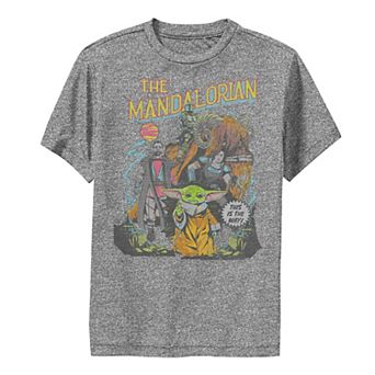 Boys 8-20 Star Wars: The Mandalorian Group Shot Transparent Comic Performance Graphic Tee