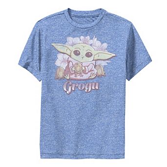 Boys 8-20 Star Wars: The Mandalorian Grogu Floral Portrait Performance Graphic Tee
