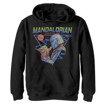 Boys 8-20 Star Wars: The Mandalorian & The Child aka Baby Yoda Triangle Galaxy Touch Graphic Hoodie