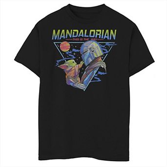 Boys 6-20 Star Wars: The Mandalorian & The Child aka Baby Yoda Triangle Galaxy Touch Graphic Tee