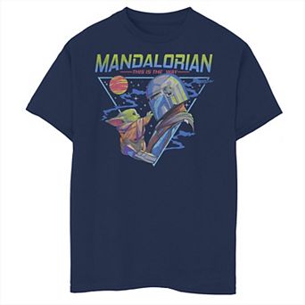 Boys 6-20 Star Wars: The Mandalorian & The Child aka Baby Yoda Triangle Galaxy Touch Graphic Tee