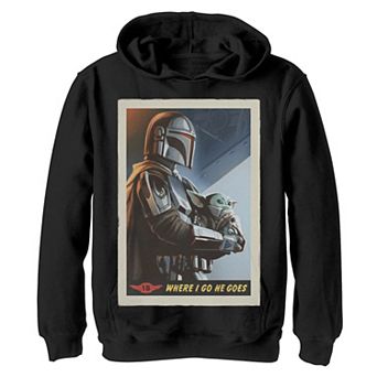 Boys 4-20 Star Wars: The Mandalorian Where He Goes Poster Graphic Hoodie