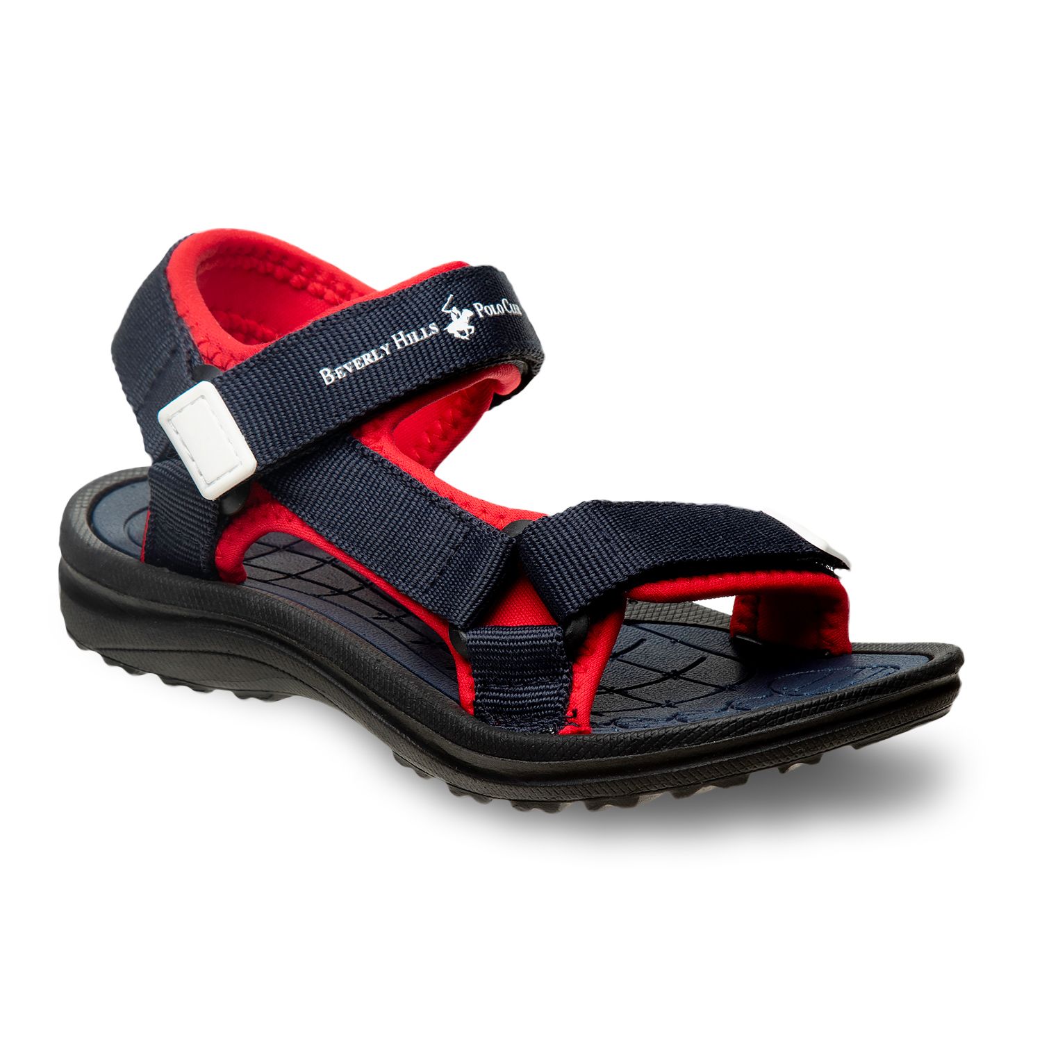 red hiking sandals