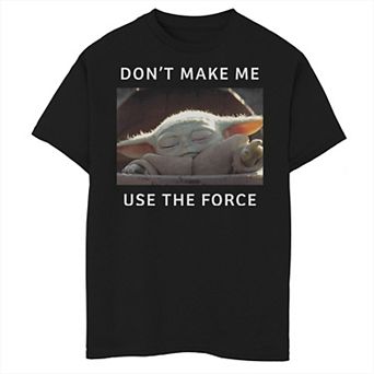 Boys 6-20 Star Wars The Child aka Baby Yoda Force Meme Quote Graphic Tee
